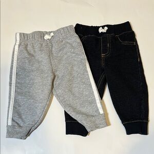 Carter's Baby Boy Gray sweat-pant Joggers & Dark Blue Jeans Joggers size 9 month